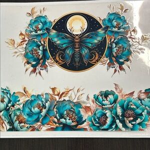 Floral Midnight Moth Cup Decal F1
